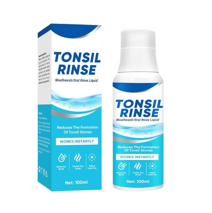 Tonsil Stone Remover, 100mL Tonsil Stone Mouthwash, Gentle Mouthwash for Bad Breath, Alcohol-Free Natural Formula Mouth Wash for Daily Oral Care, Dry Mouth Relief, Travel-Friendly Oral Rinse